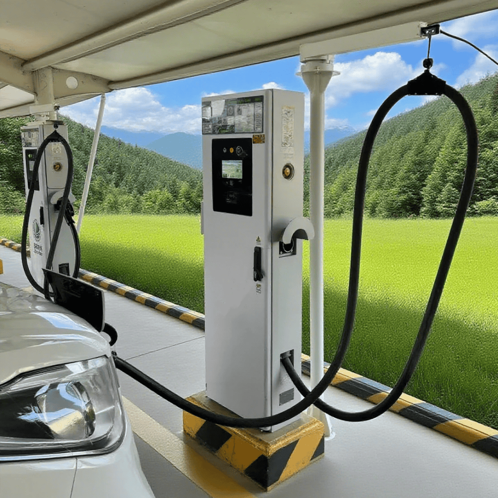 Retrofit Cable Management System for DC Fast Charging Stations